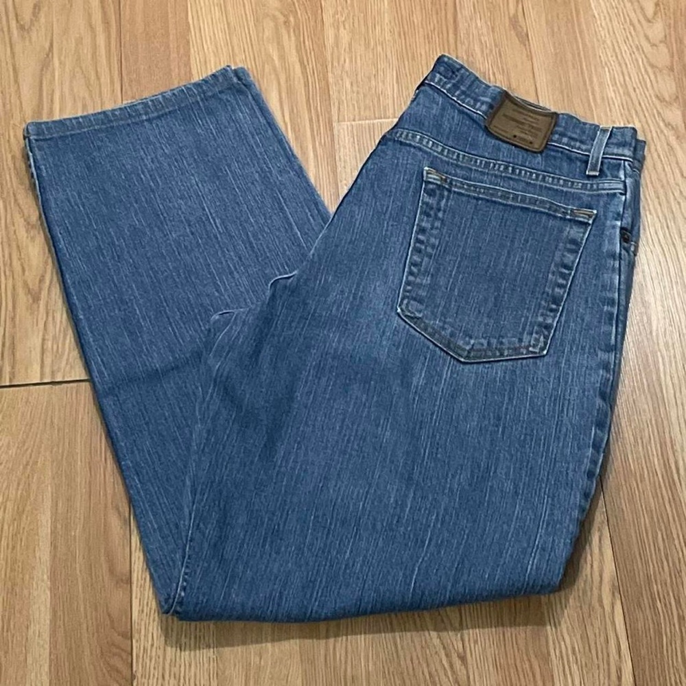 Made In USA McKenzie Tribe Dungarees Men 35X34 (33x30)  Relaxed Fit  Blue Jeans